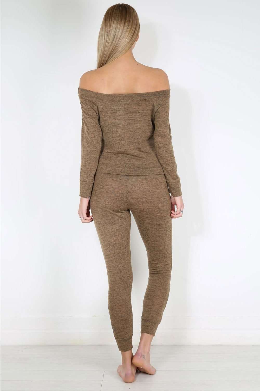 Paige Off Shoulder Marl Knit Coord Set - bejealous-com