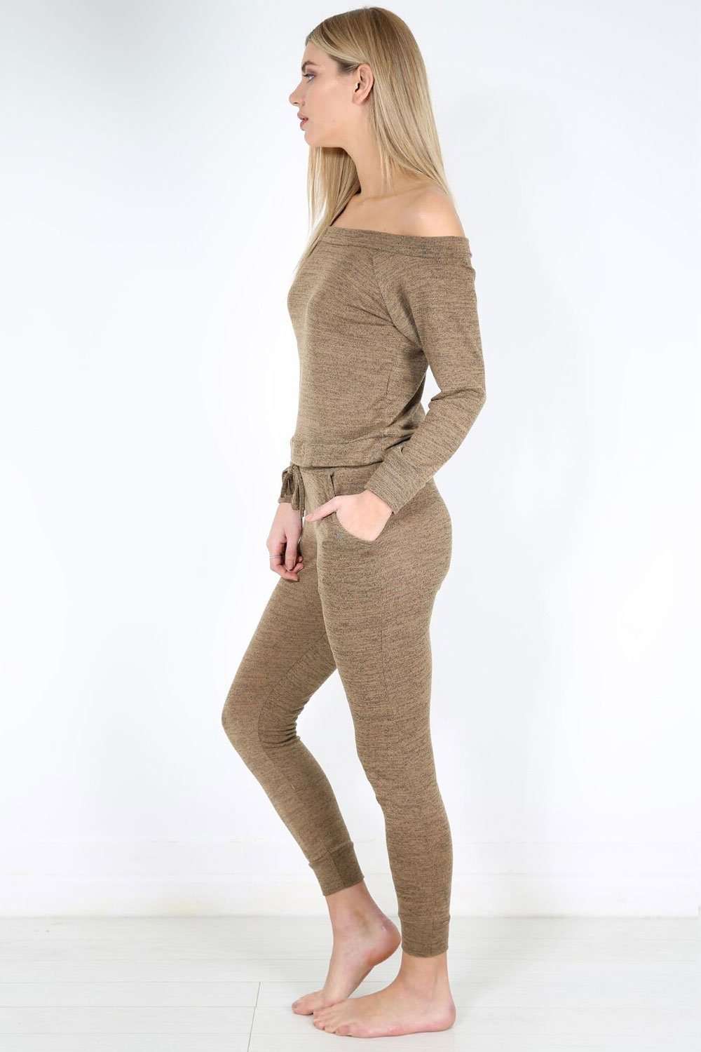 Paige Off Shoulder Marl Knit Coord Set - bejealous-com