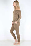 Paige Off Shoulder Marl Knit Coord Set - bejealous-com