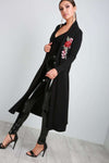 Paris Long Sleeve Floral Embroidered Maxi Jacket - bejealous-com