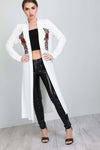 Paris Long Sleeve Floral Embroidered Maxi Jacket - bejealous-com