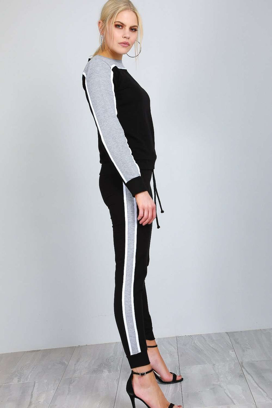 Paris Panel Striped Slim Tracksuit Set - bejealous-com