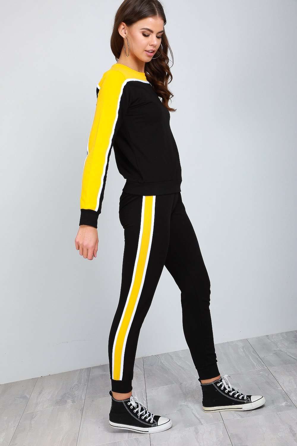 Paris Panel Striped Slim Tracksuit Set - bejealous-com