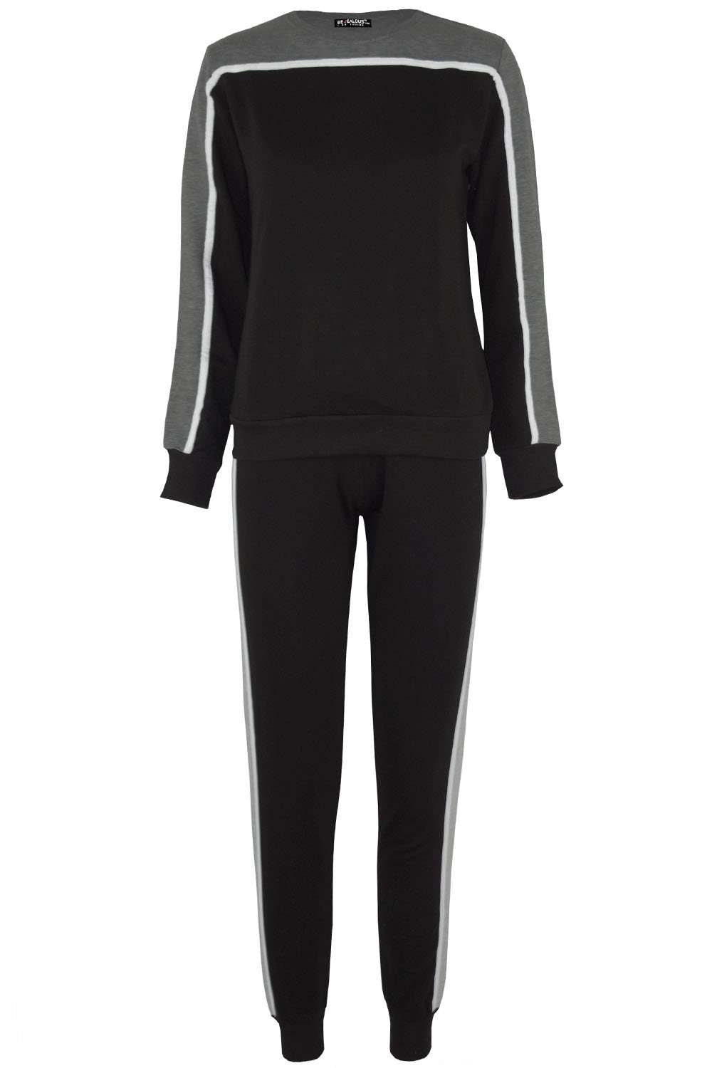 Paris Panel Striped Slim Tracksuit Set - bejealous-com