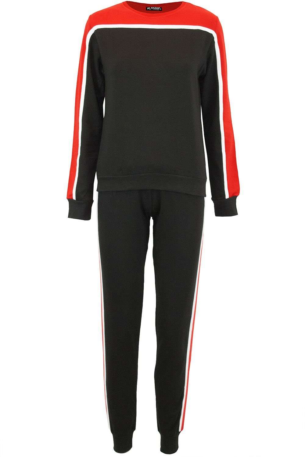 Paris Panel Striped Slim Tracksuit Set - bejealous-com