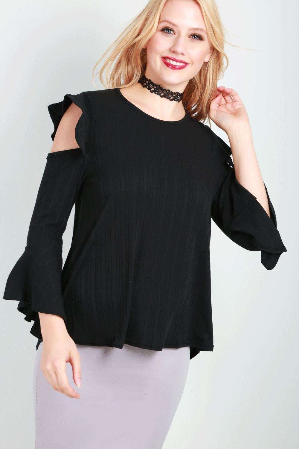 Phoebe Cold Shoulder Top - bejealous-com
