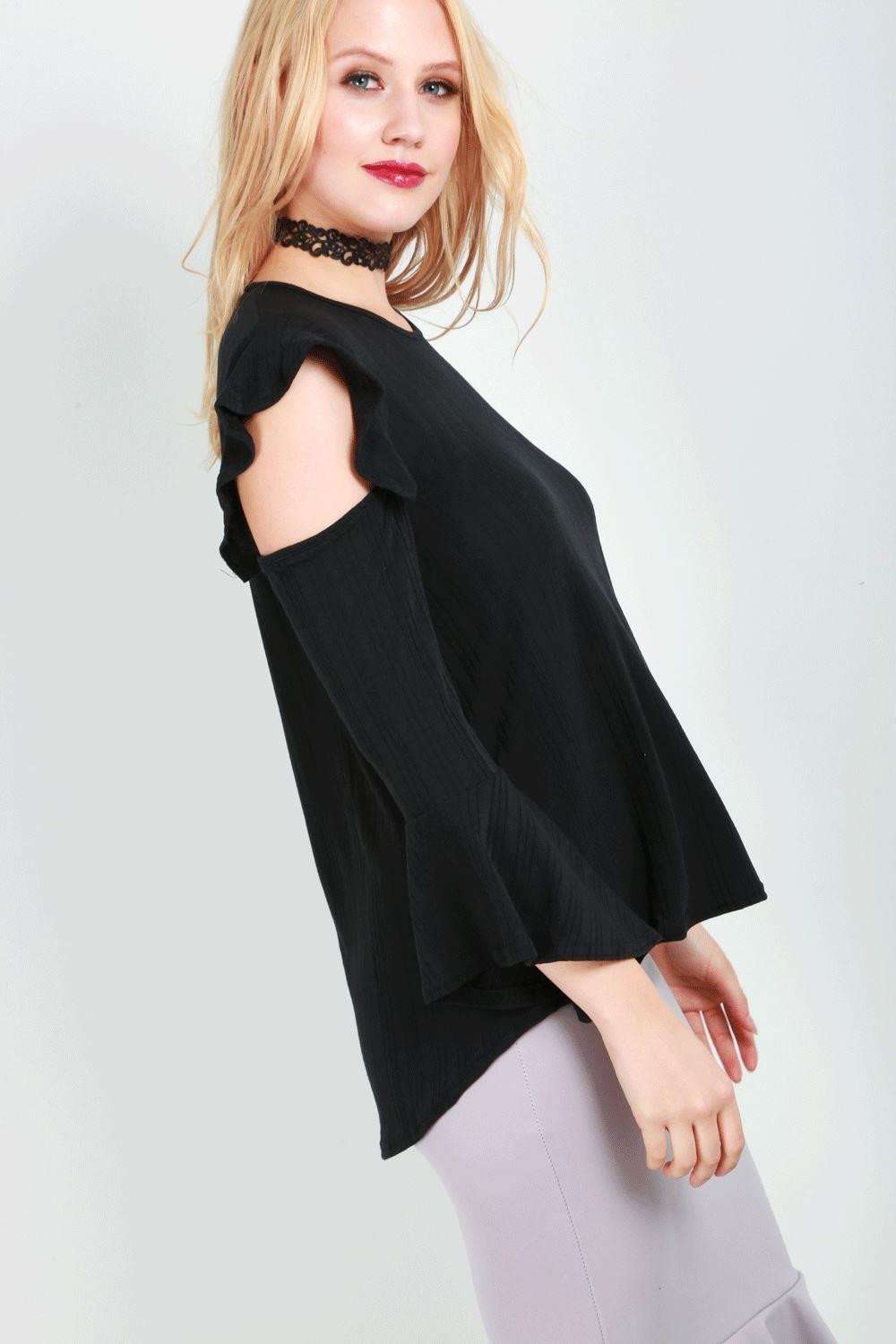 Phoebe Cold Shoulder Top - bejealous-com