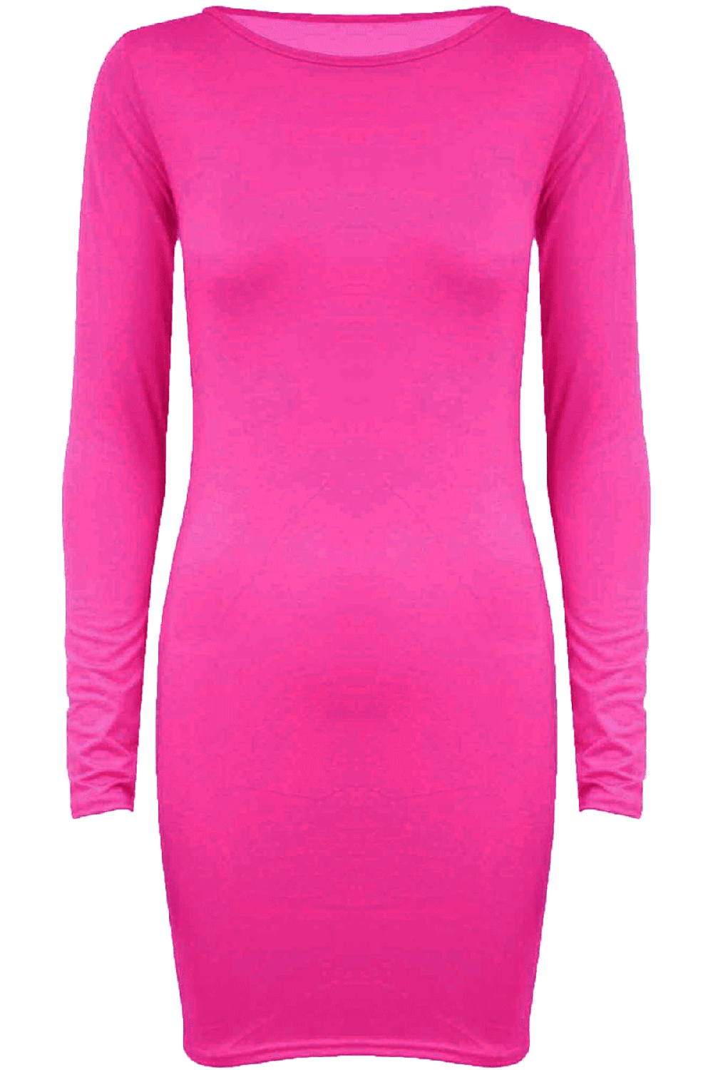 Pink Long Sleeve Basic Bodycon Mini Dress - bejealous-com