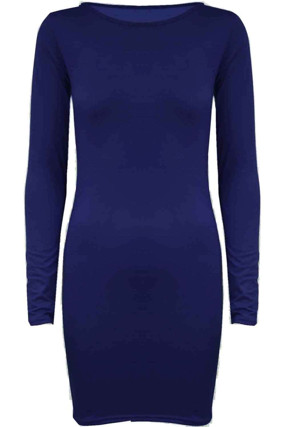 Pink Long Sleeve Basic Bodycon Mini Dress - bejealous-com