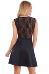 Plus Size Sleeveless Lace Mini Skater Dress - bejealous-com