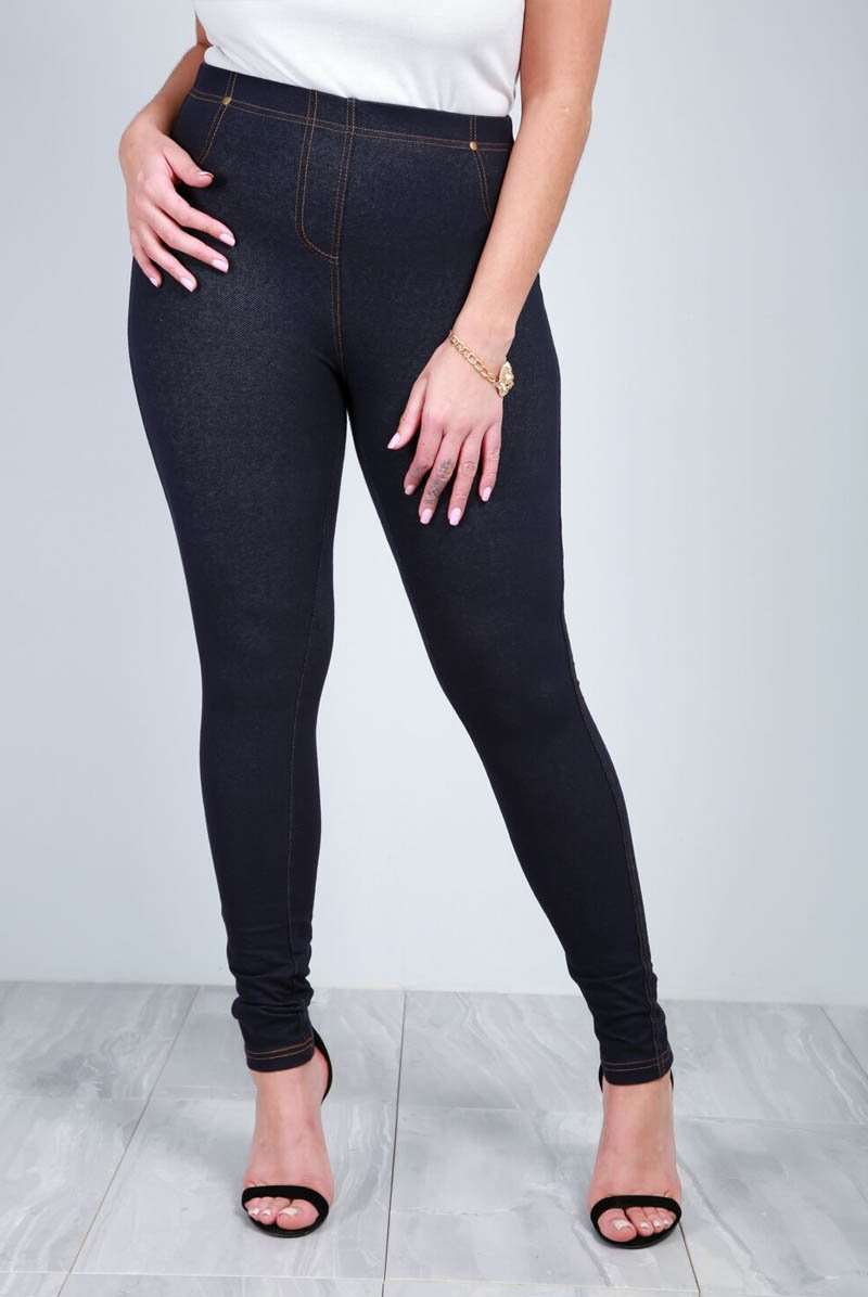 Plus Size Stretch Fit Skinny Jeggings - bejealous-com