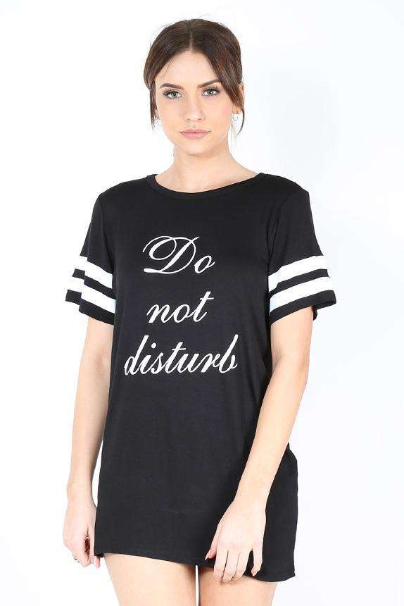 Reane Do Not Disturb Slogan Night Dress - bejealous-com