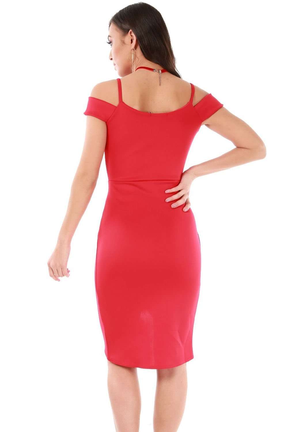 Red Bardot Strappy Wrap Bodycon Mini Dress - bejealous-com