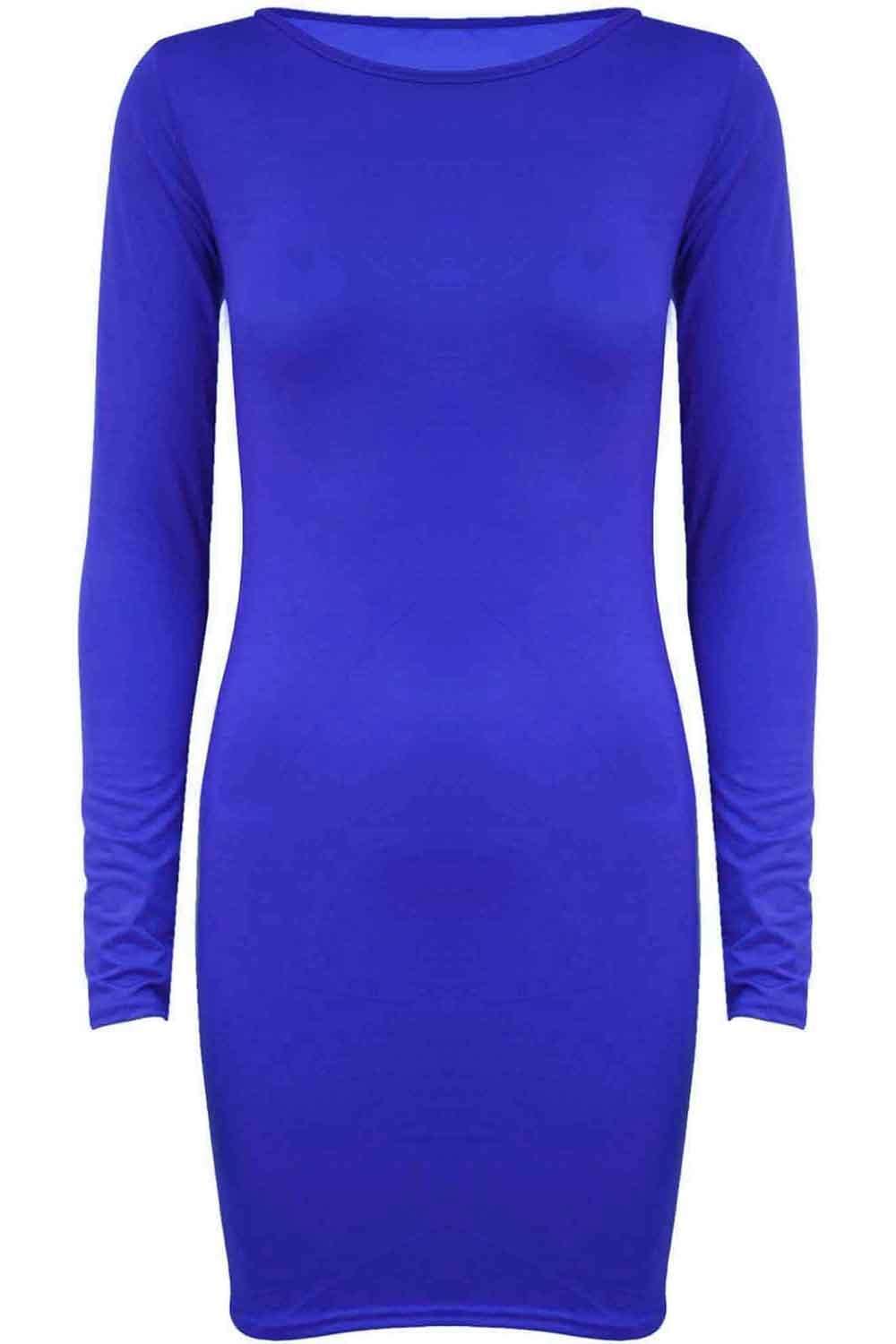 Red Long Sleeve Basic Bodycon Mini Dress - bejealous-com