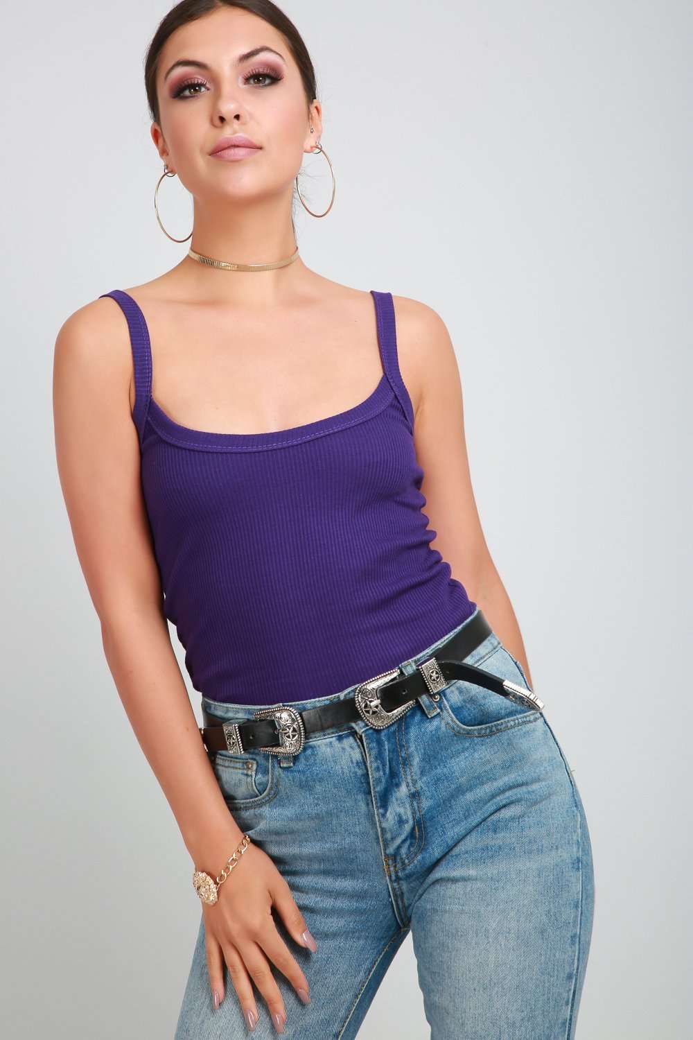 Reena Ribbed Knitted Basic Vest Top - bejealous-com