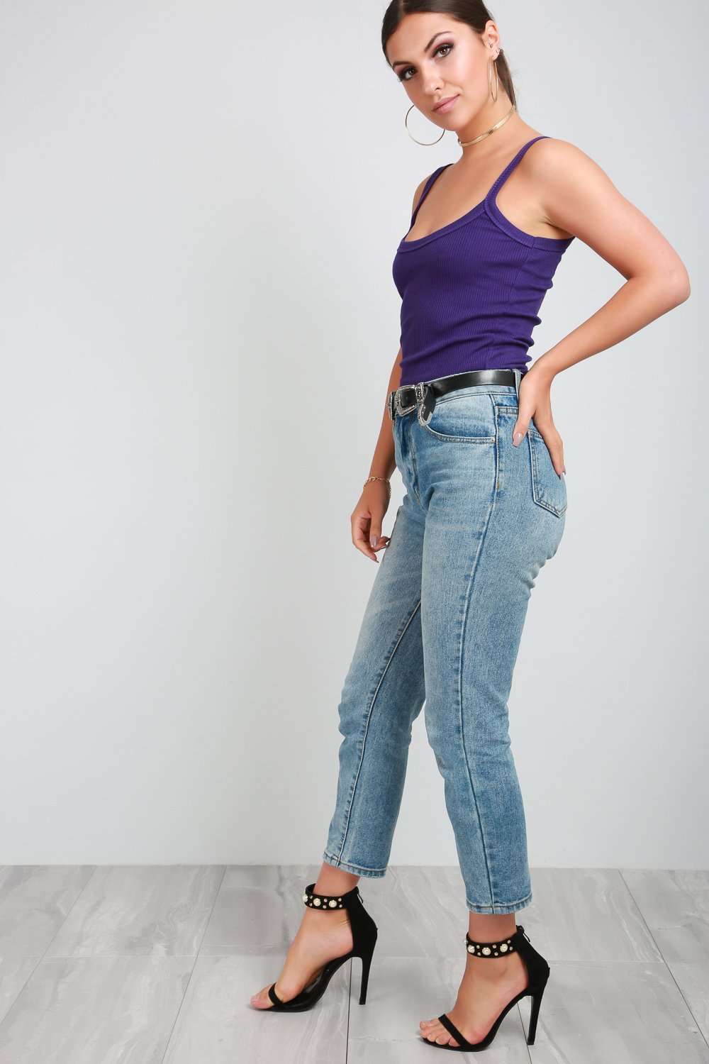 Reena Ribbed Knitted Basic Vest Top - bejealous-com
