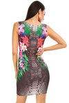 Rhianne Black Floral Bodycon Mini Dress - bejealous-com