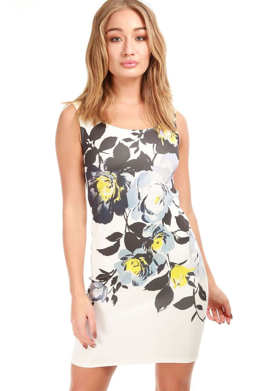 Rhianne Sleeveless Floral Bodycon Mini Dress - bejealous-com