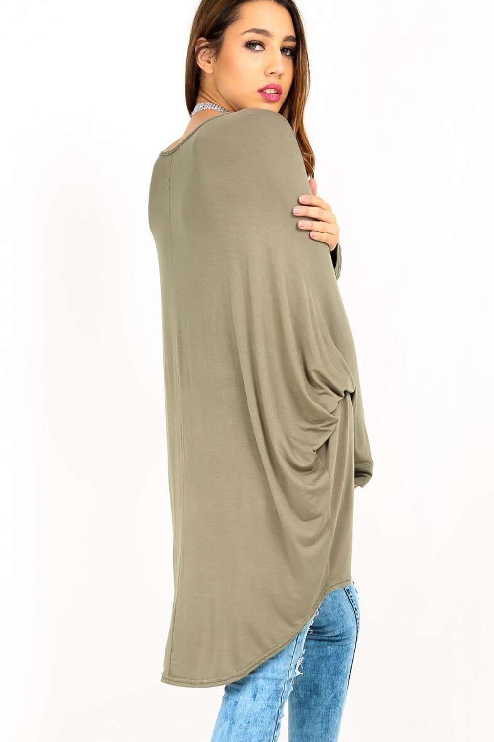 Rissie Milan Dipped Hem Bat Wing Top - bejealous-com