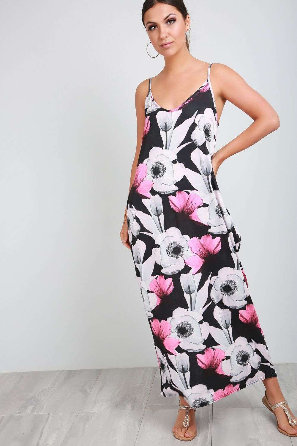 Rita Strappy Floral Print Maxi Dress - bejealous-com