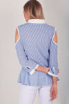 Riya Pin Stripe Peplum Shirt - bejealous-com