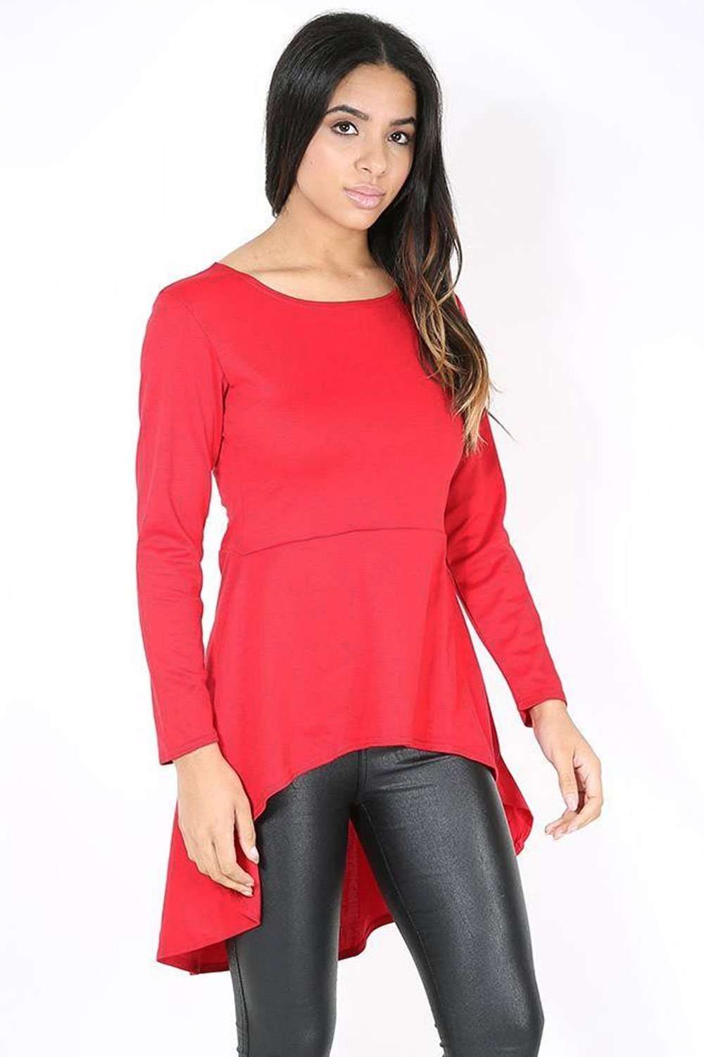 Rosie Long Sleeve Dipped Hem Top - bejealous-com