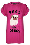 Rosie Pugs Not Drugs Baggy Tshirt - bejealous-com