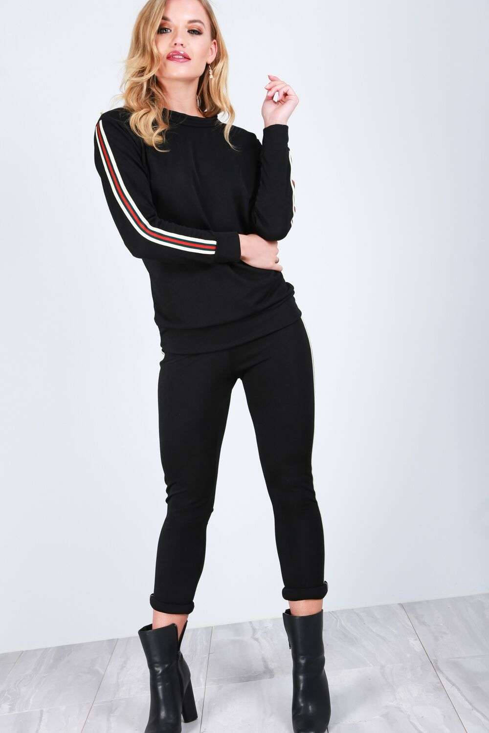 Rosie Side Striped Slim Fit Tracksuit - bejealous-com