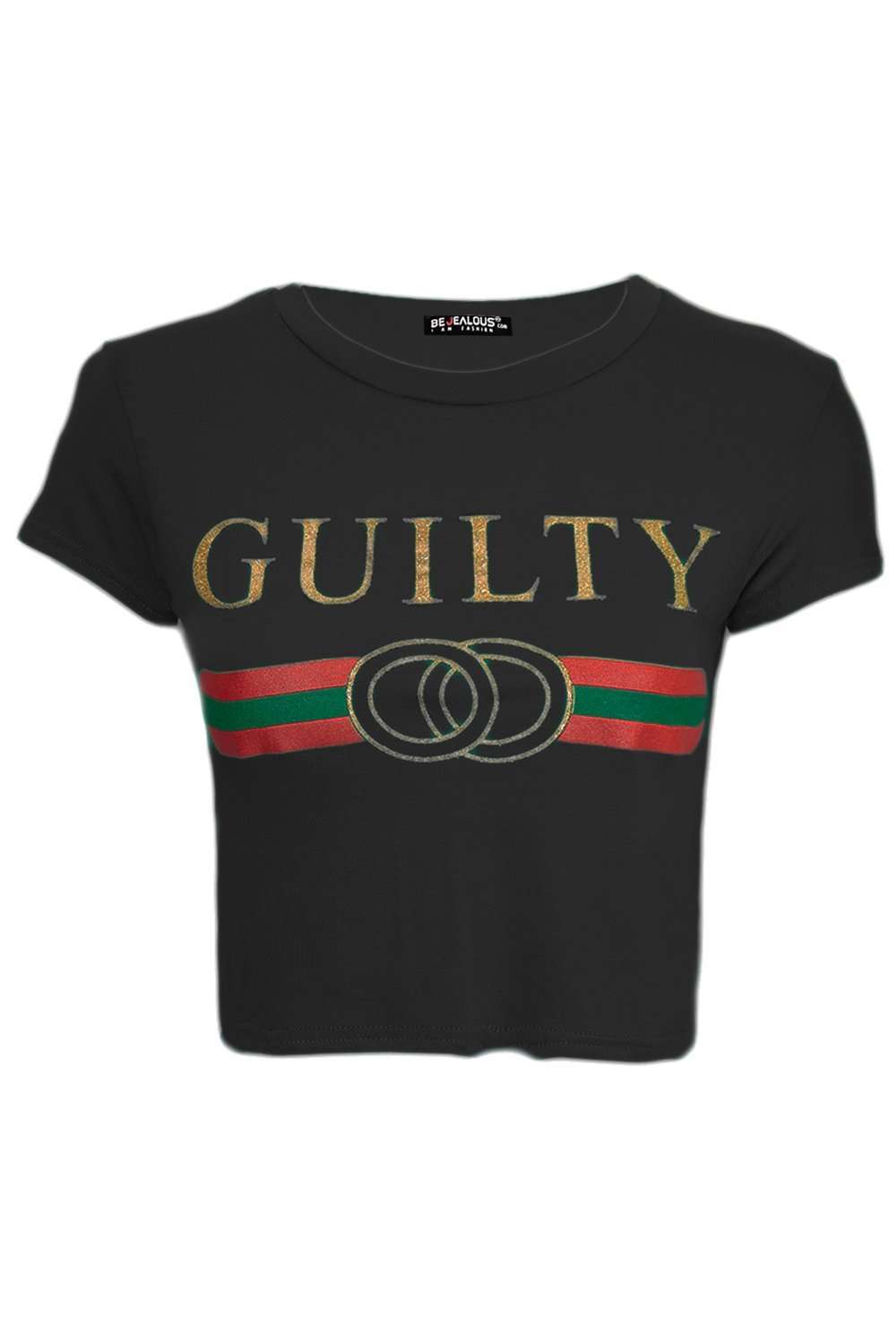 Ruby Guilty Gold Foil Crop Top - bejealous-com
