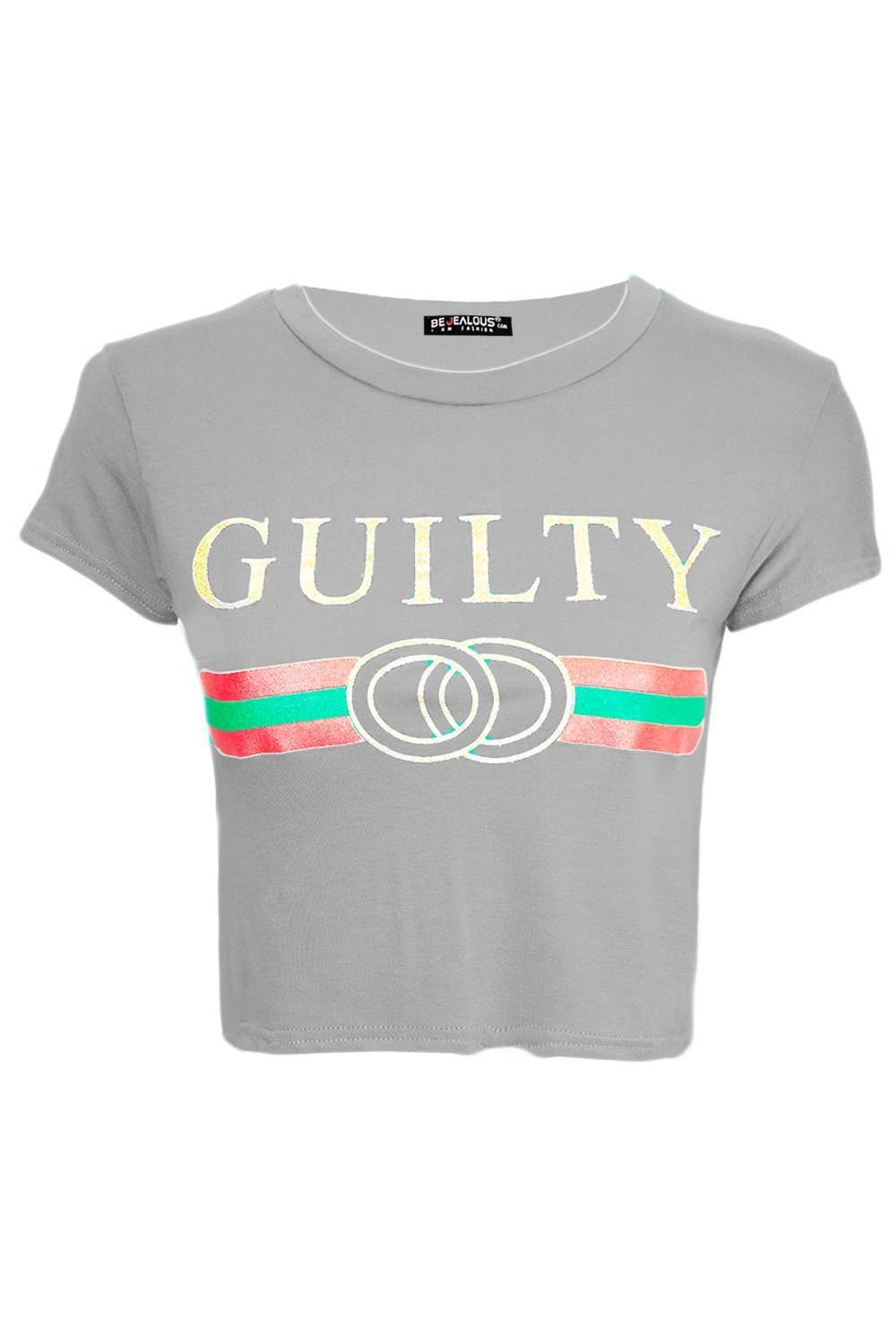 Ruby Guilty Gold Foil Crop Top - bejealous-com
