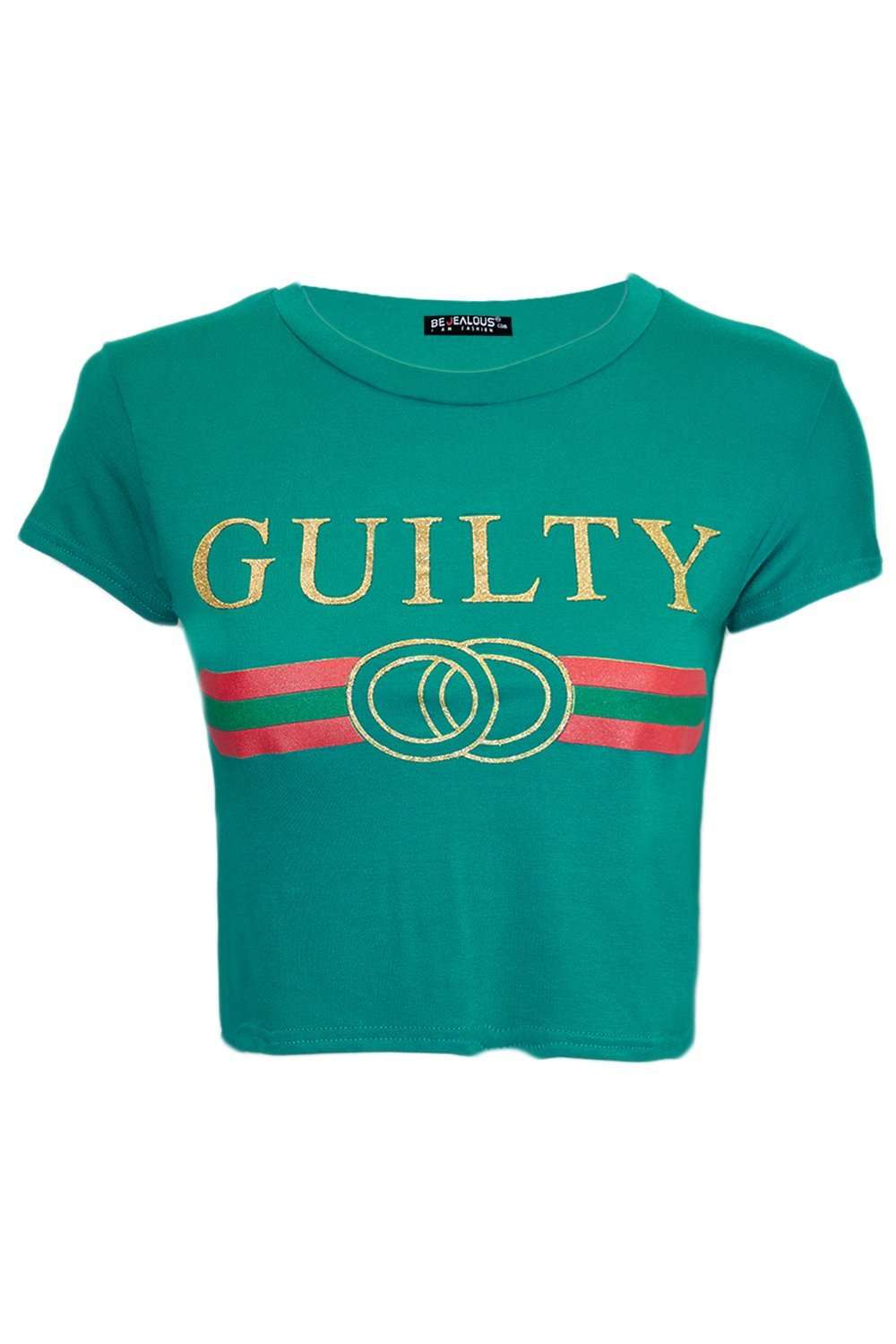 Ruby Guilty Gold Foil Crop Top - bejealous-com