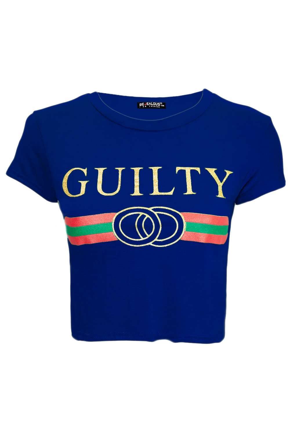 Ruby Guilty Gold Foil Crop Top - bejealous-com
