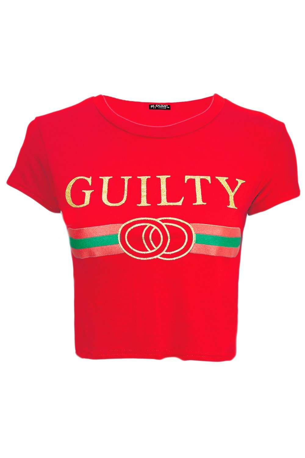 Ruby Guilty Gold Foil Crop Top - bejealous-com