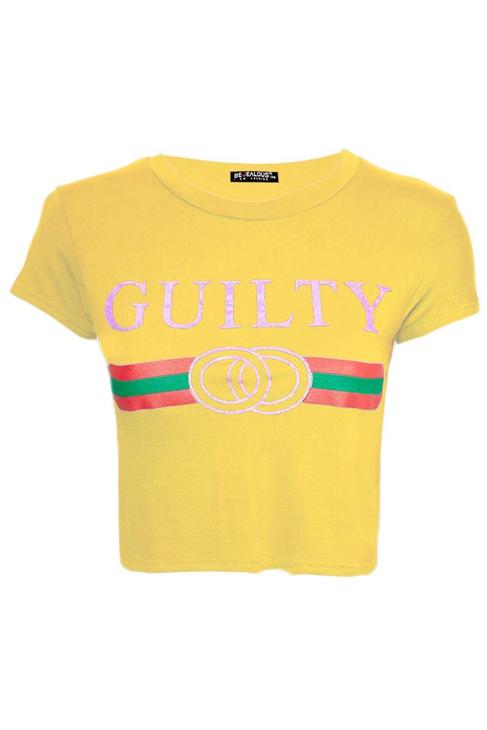 Ruby Guilty Gold Foil Crop Top - bejealous-com