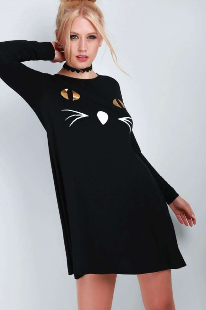 Ryah Cat Eyes Mini Dress - bejealous-com