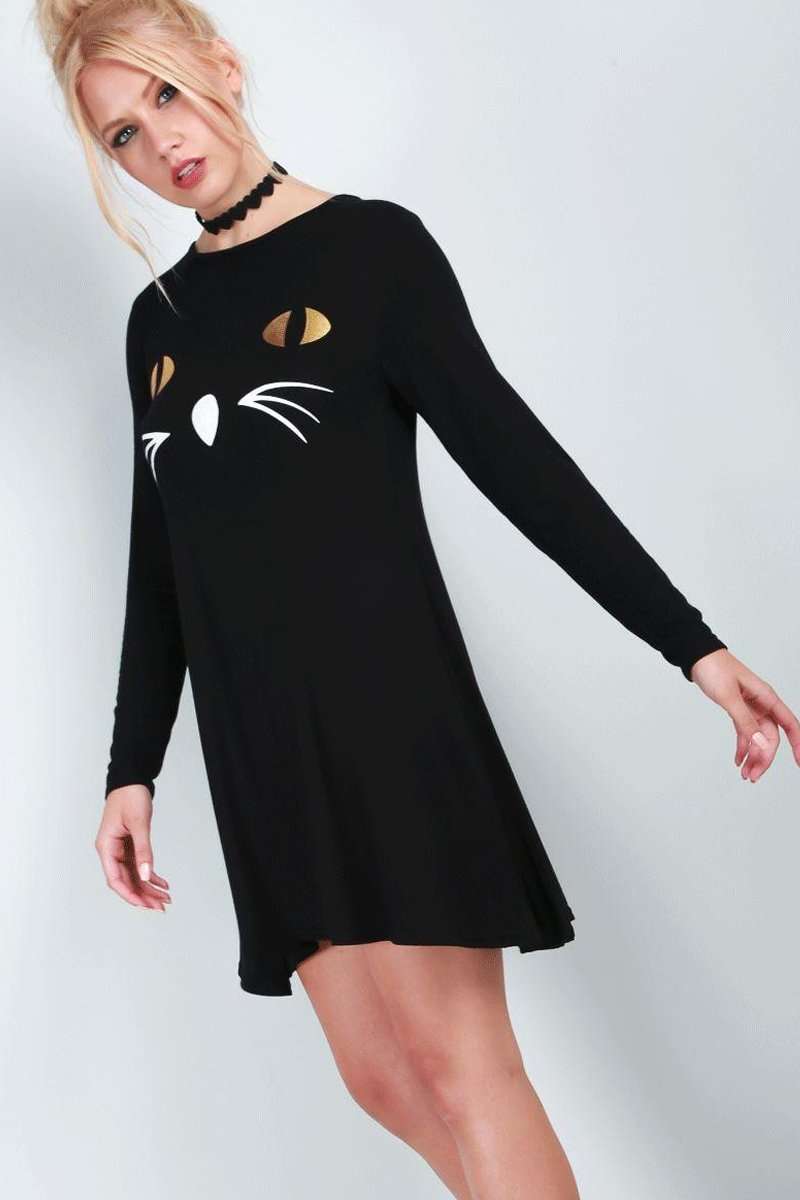 Ryah Cat Eyes Mini Dress - bejealous-com