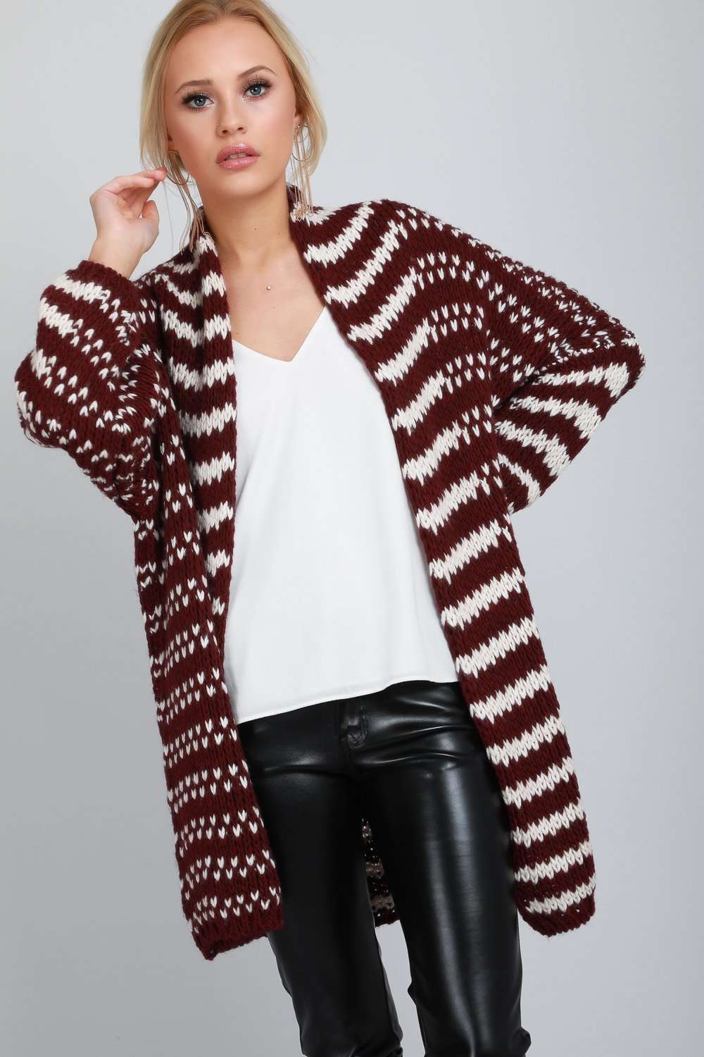 Sadie Oversized Chunky Knit Marl Cardigan - bejealous-com