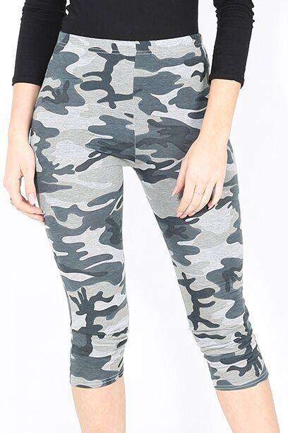 Sallie Camo Print Cropped Leggings - bejealous-com