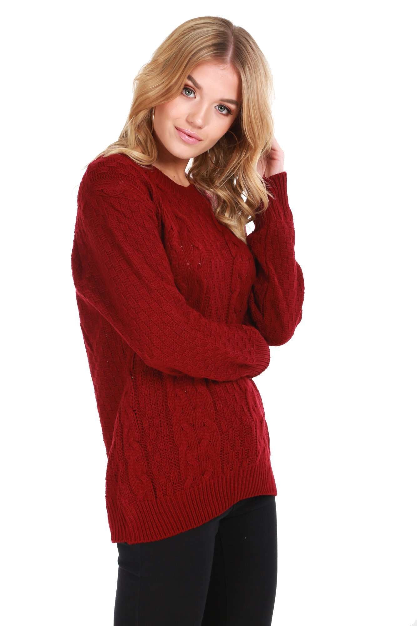 Sally Long Sleeve Cable Knit Oversized Jumper - bejealous-com