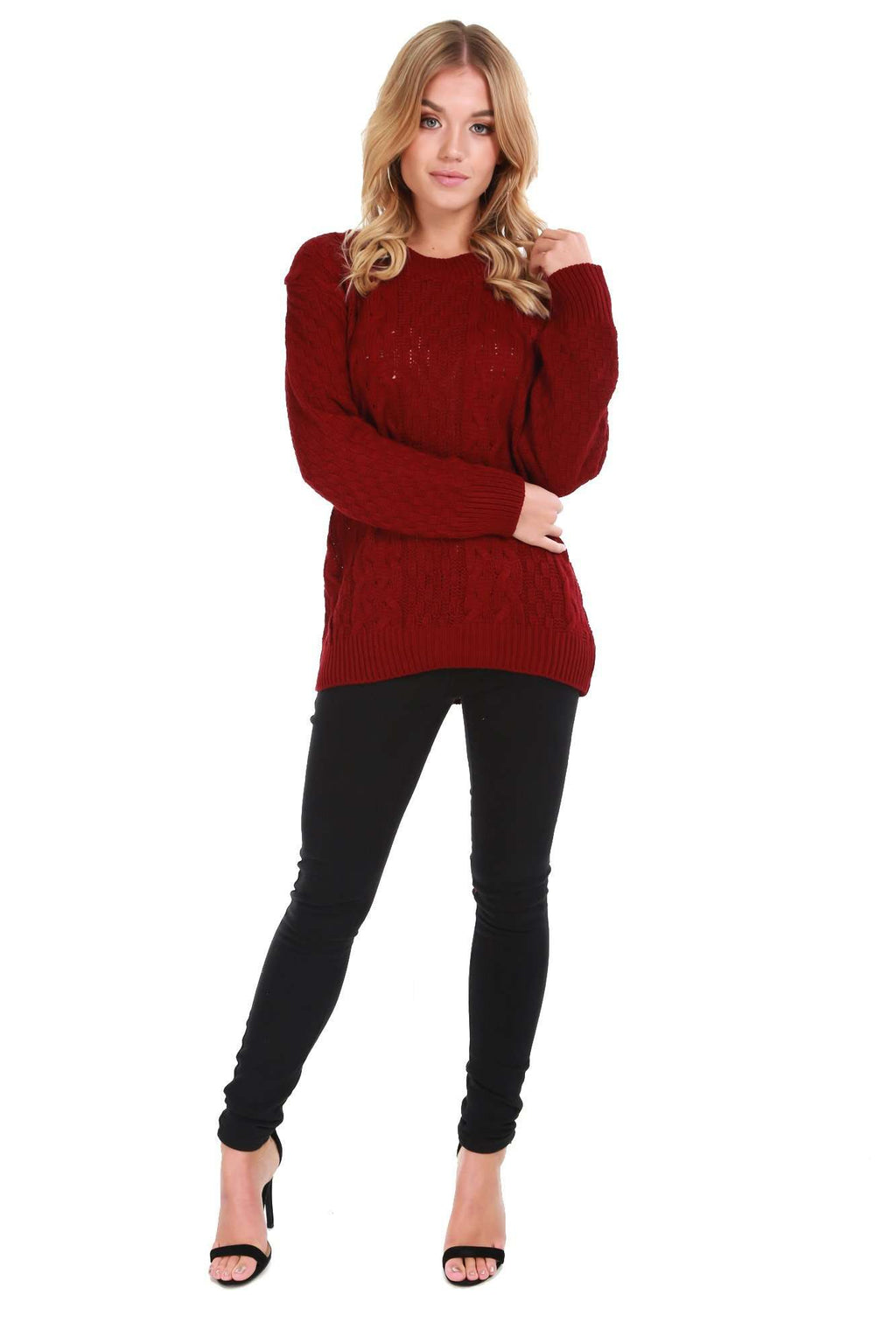 Sally Long Sleeve Cable Knit Oversized Jumper - bejealous-com