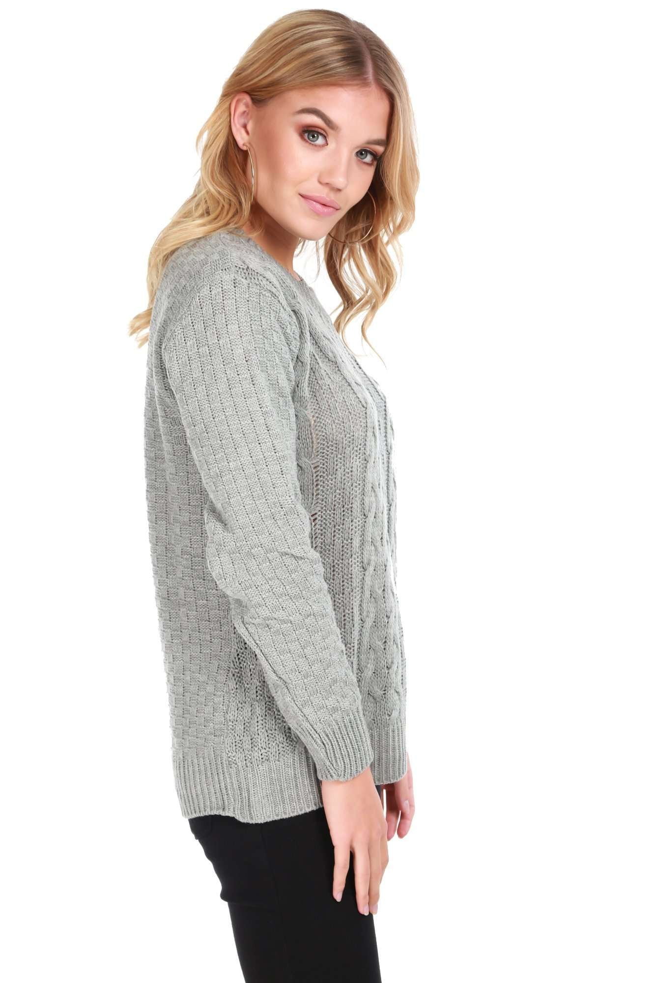 Sally Long Sleeve Cable Knit Oversized Jumper - bejealous-com