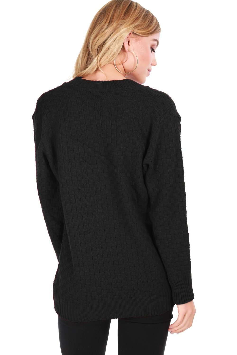 Sally Long Sleeve Cable Knit Oversized Jumper - bejealous-com
