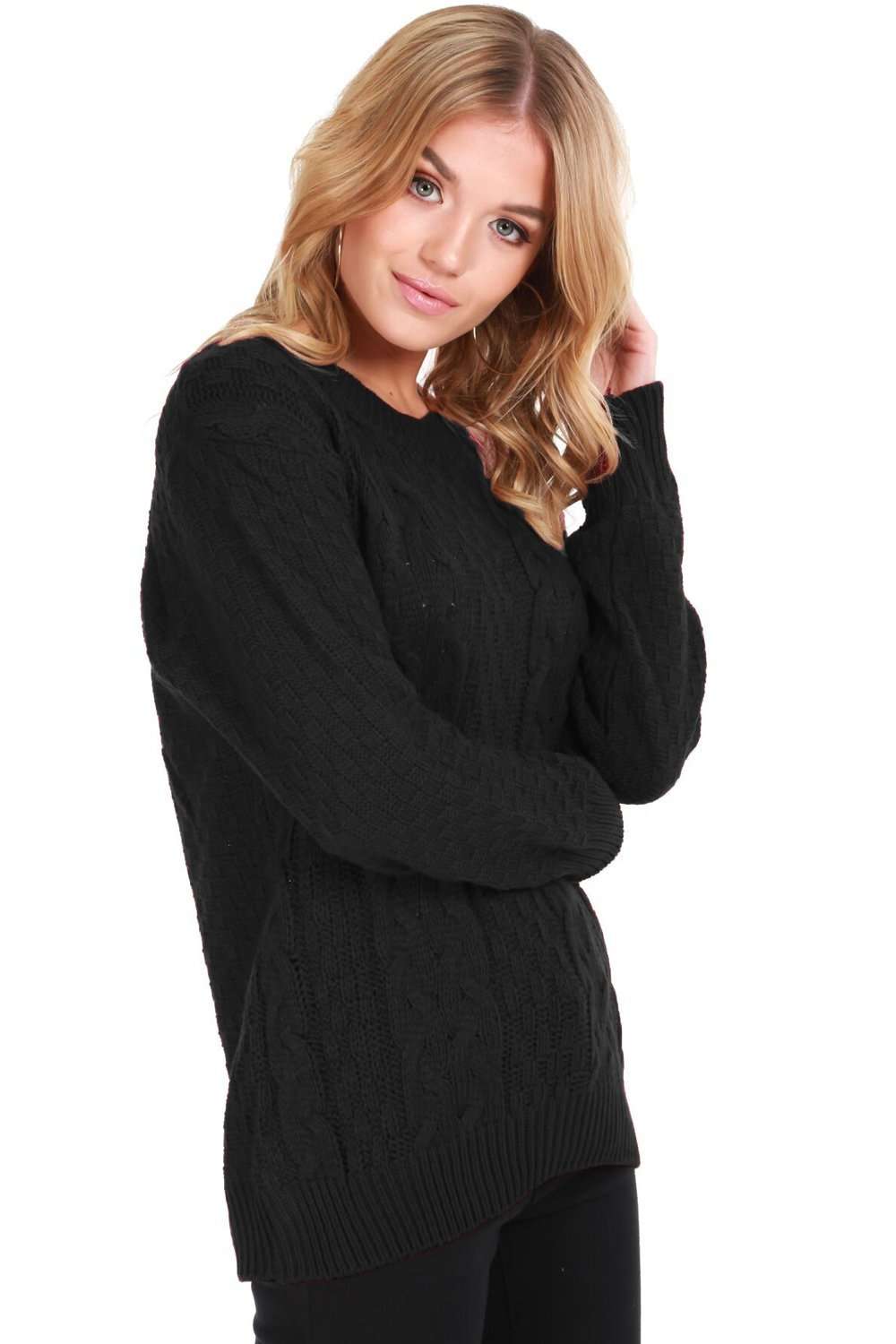 Sally Long Sleeve Cable Knit Oversized Jumper - bejealous-com