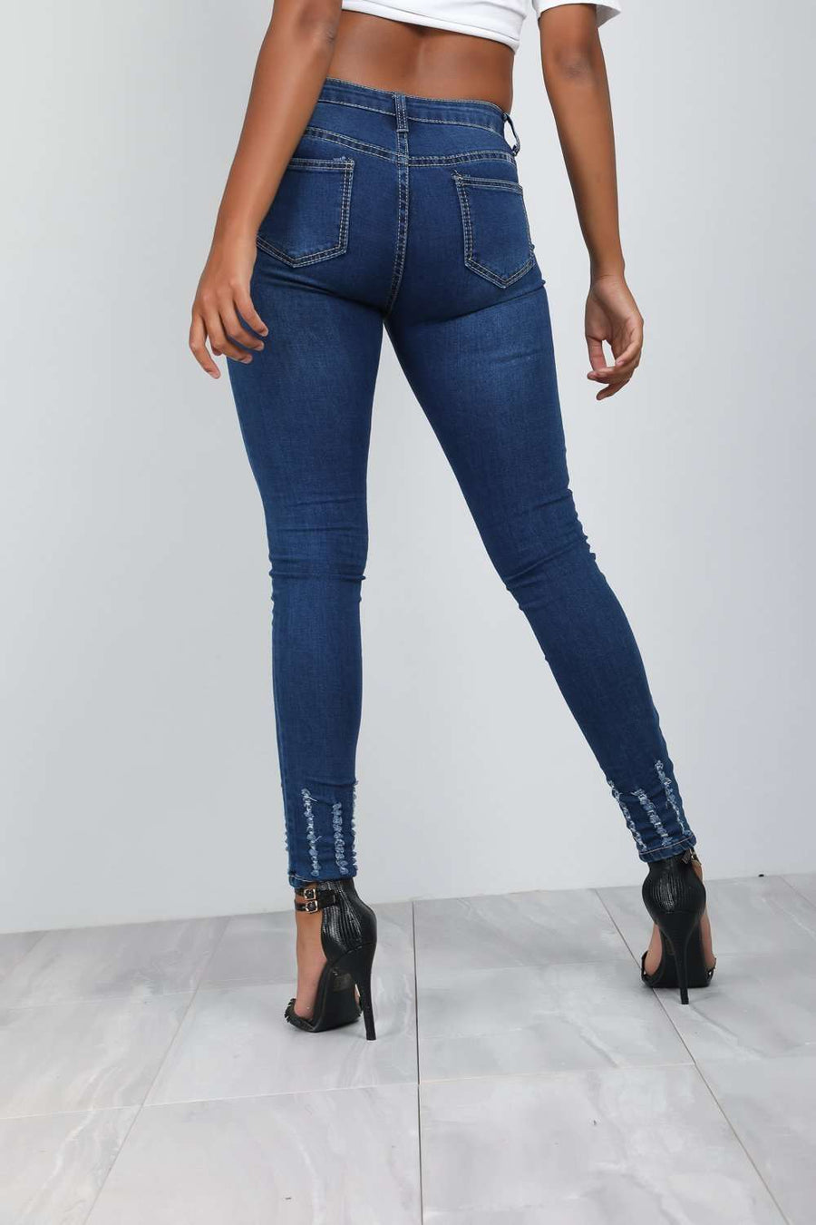 Sam Frayed Hem Skinny Jeans - bejealous-com