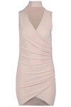 Sammiah Choker Neck Mini Wrap Dress - bejealous-com