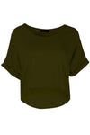 Sammie Roll Sleeve Basic Cropped Jersey Tshirt - bejealous-com