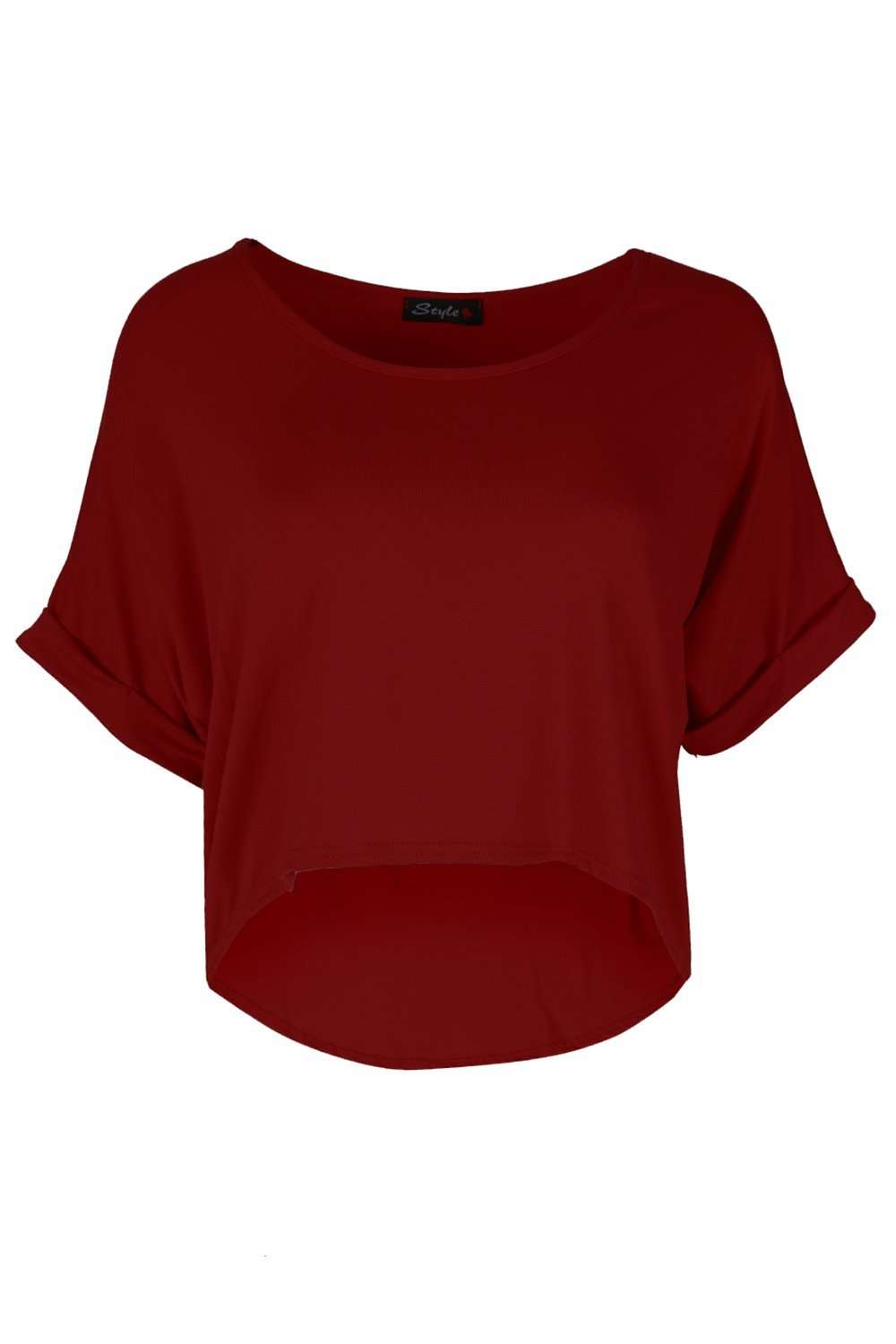 Sammie Roll Sleeve Basic Cropped Jersey Tshirt - bejealous-com