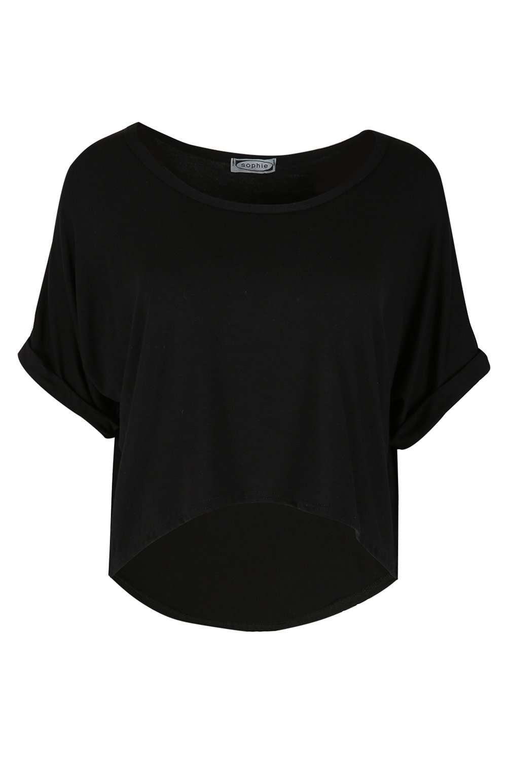Sammie Roll Sleeve Basic Cropped Jersey Tshirt - bejealous-com