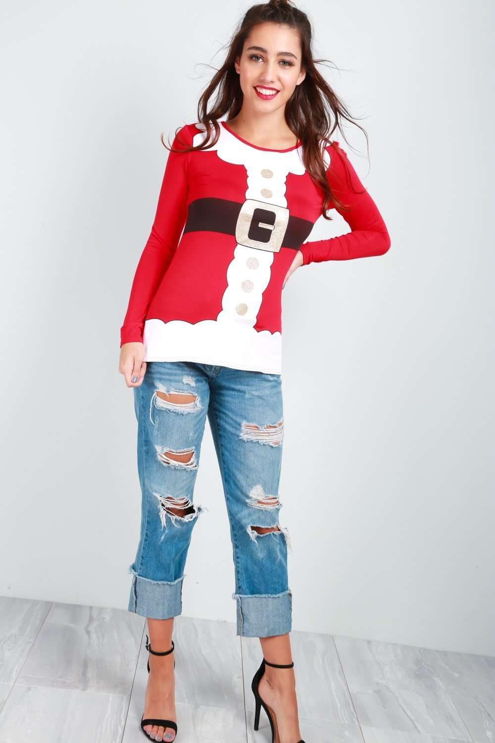 Santa Costume Long Sleeve Top - bejealous-com