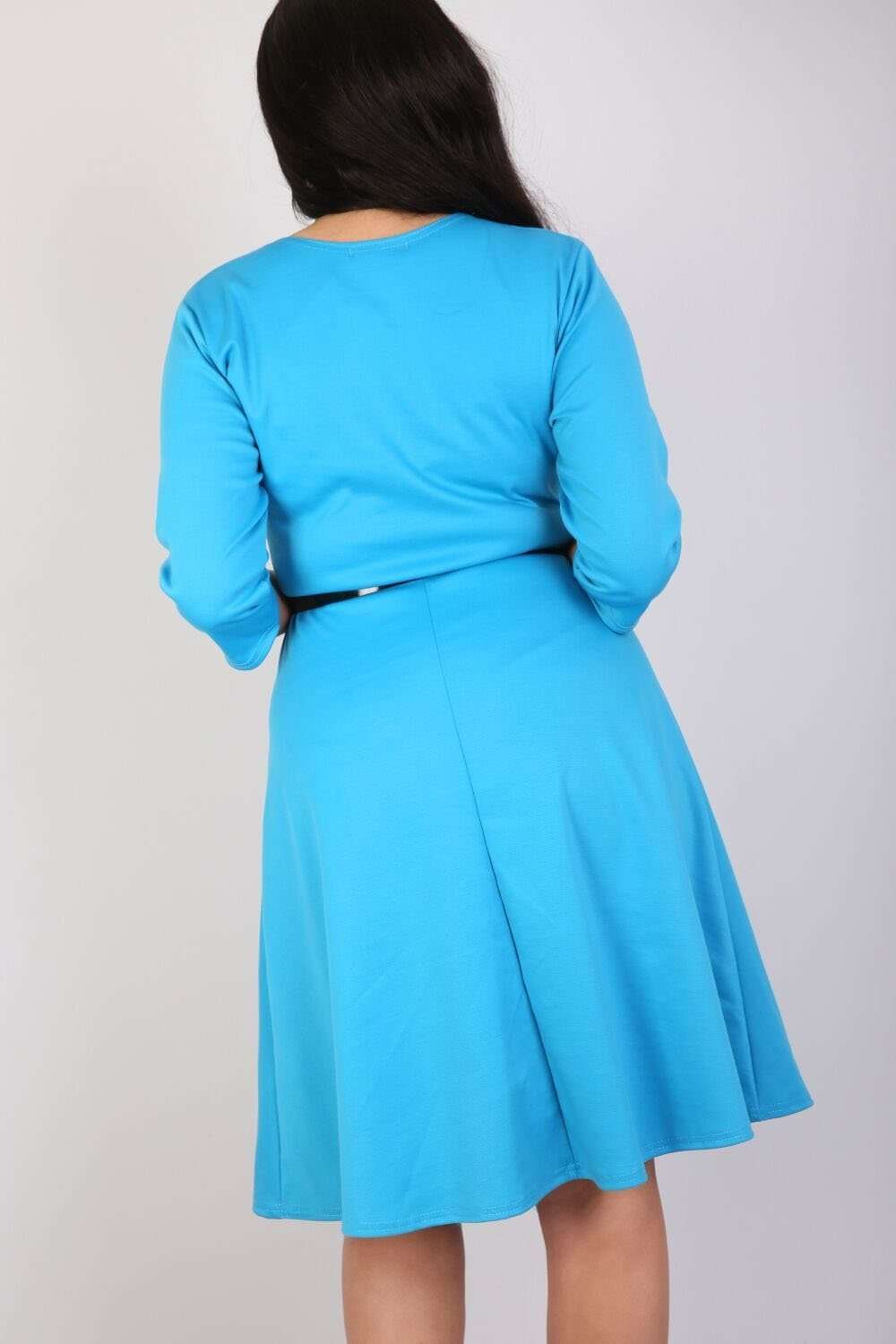 Sarah Plus Belted Mini Skater Dress - bejealous-com